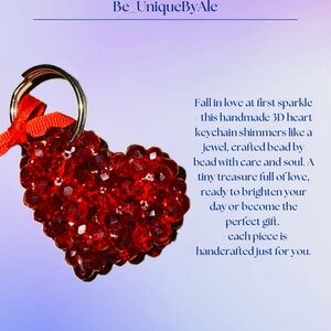Red Crystal Heart Keychain